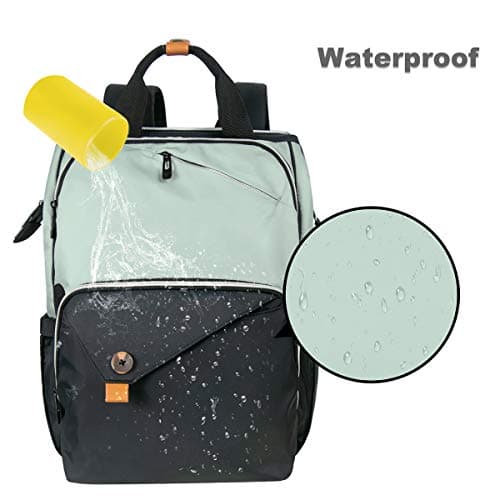 Hap Tim Diaper Bag Backpack,Large Capacity Travel Back Pack Maternity Baby Nappy Changing Bags, Double Compartments with Stroller Straps,Waterproof,Grey Black(UK7340-GB) — view 5