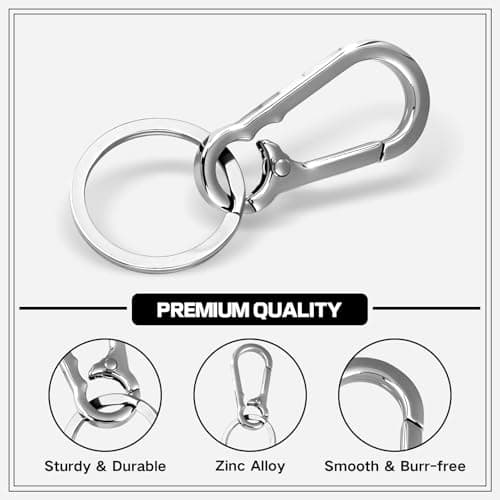 4Pcs Heavy Duty Metal Keychain, Metal Carabiner Keychain Clip — view 3