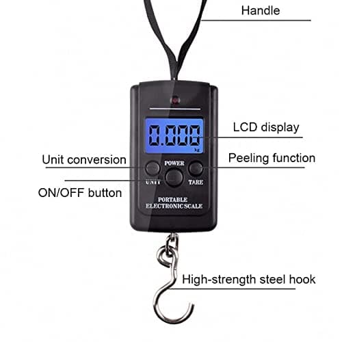 Nartel® Luggage Scales Portable Digital Scale Electronic Suitcase Scale Hanging Scales Luggage Weighing Scale 40 Killogram with Backlight with Tare Function Lightweight for Travel — view 2