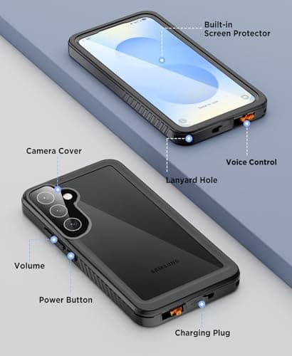 Beeasy for Samsung S25 Case Waterproof Shockproof Dustproof 360 Degree Full Body Heavy Duty Cover Built in Screen Protector, Galaxy S25 Protective Phone Case 6.2 inch Black — view 5