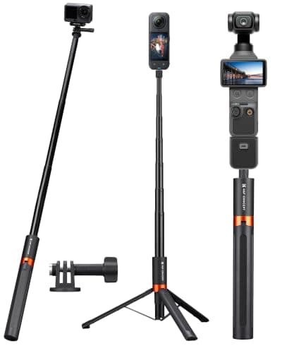 K&F Concept 66"/168cm Invisible Selfie Stick Tripod for Insta360 X5 X6/4/3