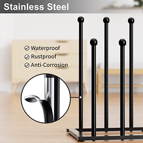 pickpiff Free Standing Shoe Rack - Black Metal Shoe Storage, Shoe Racks Storage for Dorm Room, Closet, Entryway, Bedroom, Patio Outdoor, Hallway, Organiser Storage Fit for 6 Pairs Boot — view 2