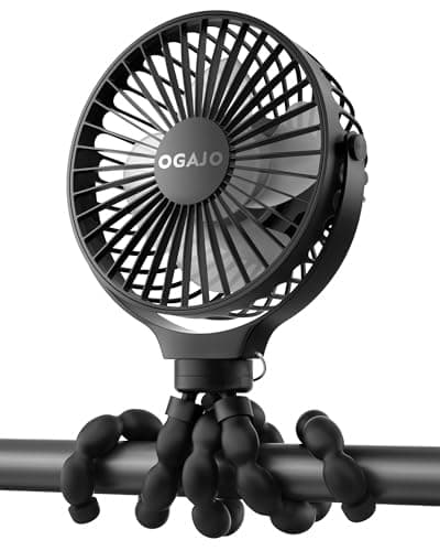 OGAJO Portable Pram Fan Rechargeable Clip-On Fan Personal USB Desk Fans