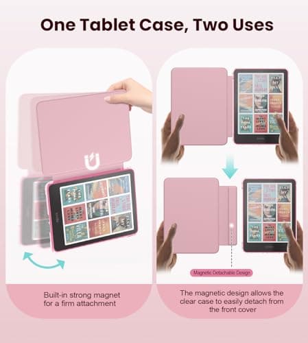 MoKo Magnetic Case for 7" Kindle Paperwhite 12th Gen& Colorsoft, Pink — view 3