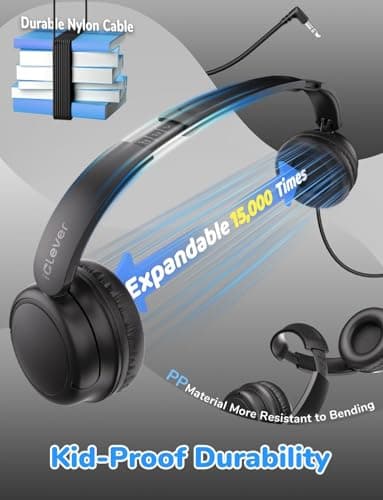 iClever Kids Headphones Wired 5 Pack for Students K-12 & Teachers — view 3