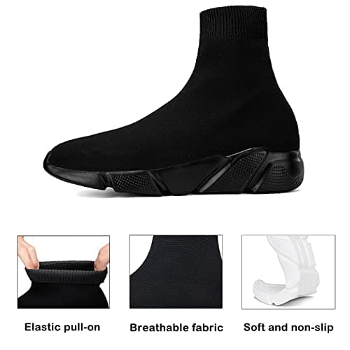 CERYTHRINA Athletic Walking Shoes Knit Weave Mesh Socks Running Shoes Lightweight Breathable Fashion Sneakers Road Fitness Train Dance Gym Casual Platform Loafers Black 43 — view 5