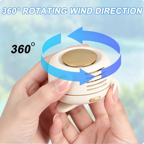 Noaya Bladeless Clip Fan - 3 Speeds Clip On Fan for Clothes, 360° Rotatable Portable Fans, USB Rechargeable Hands-Free Waist Fans for Neck/Collar, Summer Essentials for Outdoor Travel — view 3