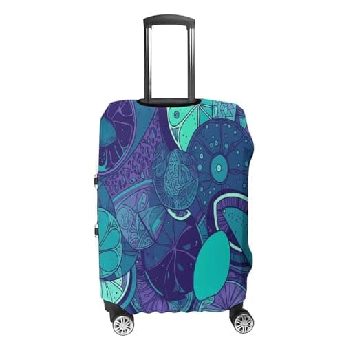 GHBNK Blue Teal Lemon Luggage Cover, Blue Teal Lemon Design Suitcase Protector, Personalized Stretchable Washable Travel Sleeve for 19-32 Inch Luggage X-Large, white, Medium, Blue Teal Lemon — view 4