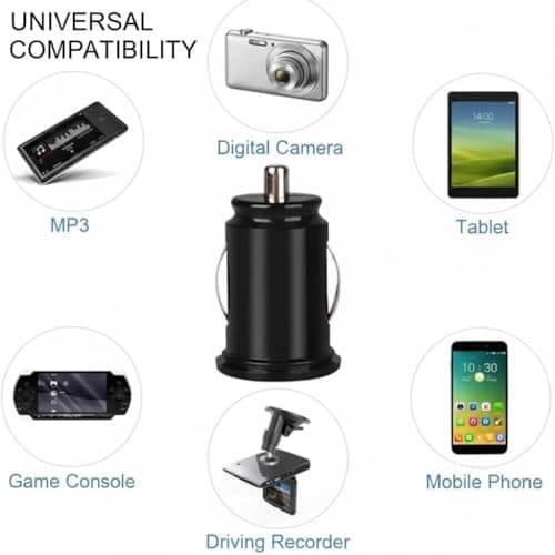 Fast USB Car Charger Dual Port Car Adapter 12V/24V Cigarette Lighter Socket Charging Plug Compatible with i-Phone, Samsung and Android phones (2) — view 2