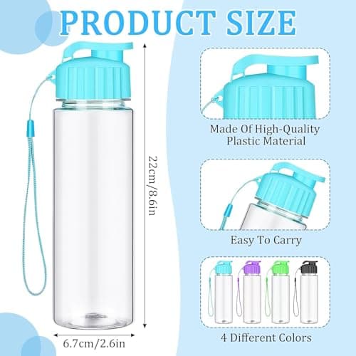 TESIN 20 Pack 500ml Plastic Water Bottles, Reusable Sports Drink Bottles — view 2