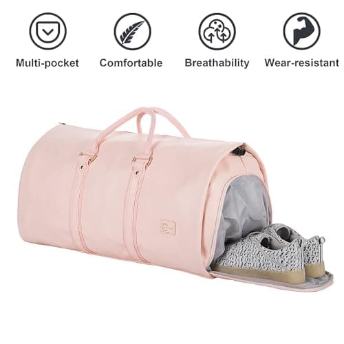 seyfocnia Convertible Carry on Garment Bag for Women,Leather Garment Bags for Travel with Shoe Pouch 2 in 1 Hanging Suitcase Suit Bag Travel Bags for Women Duffle Bag Garment Bag — view 6