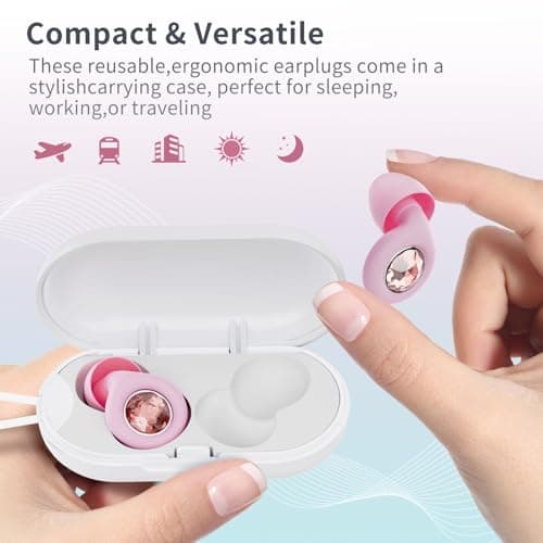 Rayhontech Noise Reduction Sleep Earplugs – 32dB Reusable Soft Silicone, Ultra‑Comfortable with 4 Sizes of Ear Tips, Ideal for Studying, Office, Travel – Bright Red — view 5
