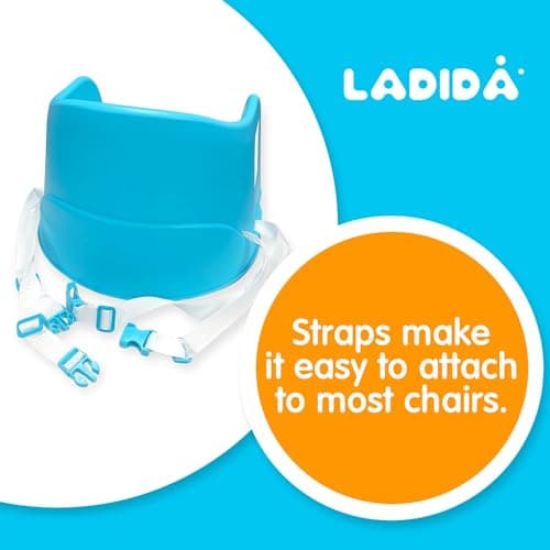 LADIDA Portable Booster Seat, Travel High Chair, Suitable for Feeding and Dining (Blue) 417 — view 3