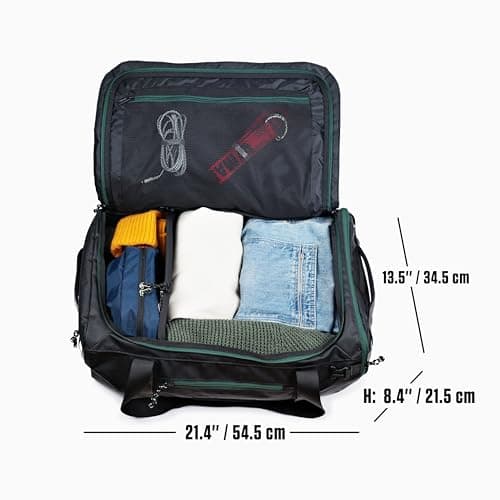 KalgoTeal Utility Duffle Bag 40L, Convertible Backpack for Travel, Gym & Commute, Water Repellent — view 4