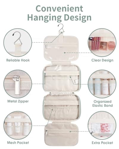 Narwey Hanging Travel Toiletry Bag for Women Toiletries Wash Bag — view 4