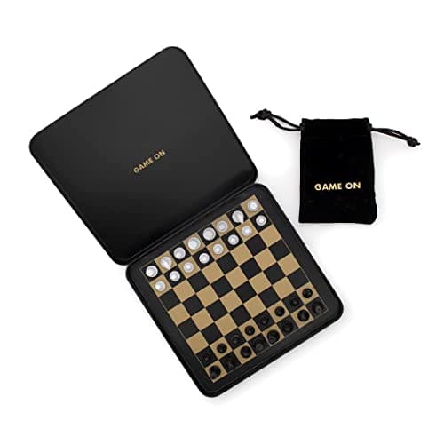 Iron & Glory Travel Chess Set | Travel Games For Adults | Board Games | Chess Set | Magnetic Game | Portable Mini Size | Classic Strategy Game for Family | Magnetic Board & Pieces | Pouch Included