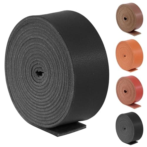 Swpeet Leather Strap for DIY Craft Projects (Black)