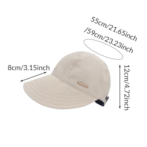 Trendy Wide Brim Sun Hat,UPF 50+ UV Protection Cap for Ponytails Khaki — view 3