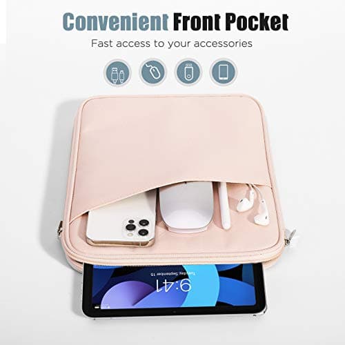 TiMOVO 9-11" Tablet Sleeve Bag with Pocket, Pink — view 6
