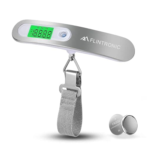 Flintronic 1PC Luggage Scales, Portable Digital Suitcase, Electronic Luggage Scale Hanging with Backlit & Tare Function, Weight Scale Lightweight for Travel Shopping Luggage Bag-Battery Included