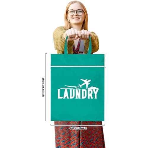 Large Travel Laundry Bags,2 Pcs Travel Laundry Bag with Handle,Laundry Bag Travels with Zip,Laundrys Bag, Dirty Laundry, Waterproof Laundrys Bag,Laundry Bags for Travels,Swimming,Yoga (Bluepink) — view 2