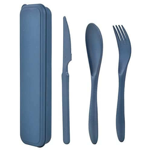 Travel Cutlery Set with Case, Reusable Plastic Cutlery Set
