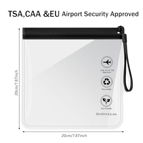 2 Pack TSA Approved Clear Toiletry Bags 20x20cm - Leakproof Zipper Cosmetic Pouch, Portable Handheld Travel Organizer for Airport Liquids, Essentials (Men & Women, UK Airline Compliant) — view 2
