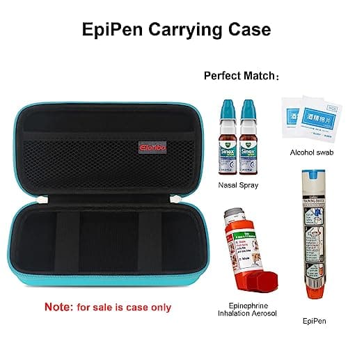 Elonbo EpiPen Carrying Case, Travel Medicine Kit for 2 Epi Pens, Turquoise — view 2