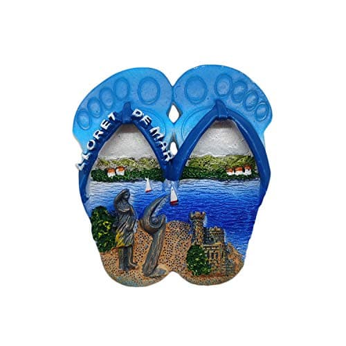 Lloret de Mar Spain 3D Flip Flop Refrigerator Magnet Resin Travel Souvenirs,Handmade Home & Kitchen Decoration Spain Fridge Magnet Collection Gift
