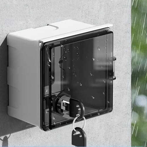 CWOQOCW Outdoor Socket Waterproof Wall Plate Box With Lock,Outdoor Socket Lock Box For Electric Vehicle Charging And Garden Use, Black Transparent(Black transparent) — view 3