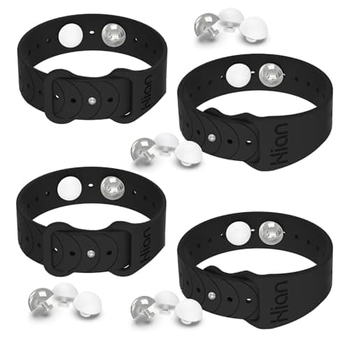 Motion Sickness Bands/Adjustable Acupressure Wristbands/Relief Waterproof Band for Nausea Morning Sickness,Motion Sickness(2Pairs Black)