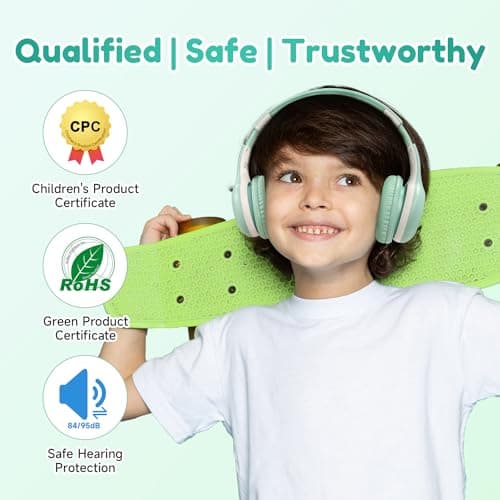 EarFun K2 Kids Headphones Wireless with Mic 45H Playtime, Volume Limit — view 2