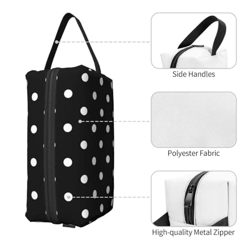 Meymuise Toiletry Bag, White Black Polka Dot — view 3