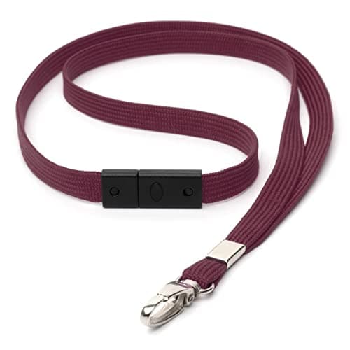 Lanyard with Card Holder 10 Pcs Breakaway Safety Neck Lanyards with Grip Seal Clear Waterproof Holders ID Name Tag Plastic Wallet Badges for Work ID Business Events Holds 9 x 6.8cm (Burgundy) — view 3