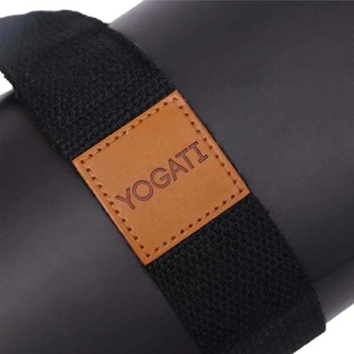 YOGATI® Adjustable Non-Slip Yoga Mat Strap | Yoga Straps for Stretching, Pilates Mat Carry Strap and Fitness Stretch Straps, Exercise Mat Sling for Travel, Gym, Studio and Home Workouts - Black — view 3