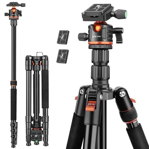 Victiv 78"/ 198cm Camera Tripod with 360° Panoramic Ball Head for Travel