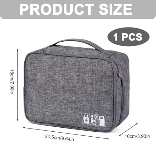 Megcdtr Electronic Organizer, Travel Cable Organiser Bag(Grey) — view 2