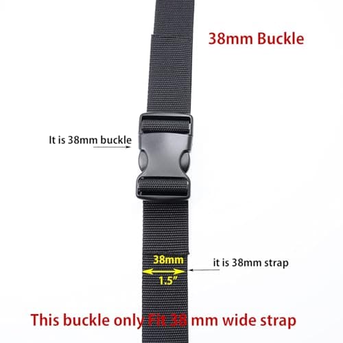 Ahijklmn Plastic Side Release Buckle Clips 38mm Heavy Duty Plastic Rucksack Replacement Snap Buckle Clips Clasp for Backpack Strap (38mm - 2 sets) — view 6