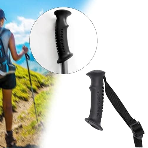 SquEqu 2 Pack Trekking Pole Handle Grip Replacement Rubber Sleeve Adapter with Hand Straps for 20mm Dia. Hiking Poles Walking Stick Cane Monopod Climbing Rod — view 4