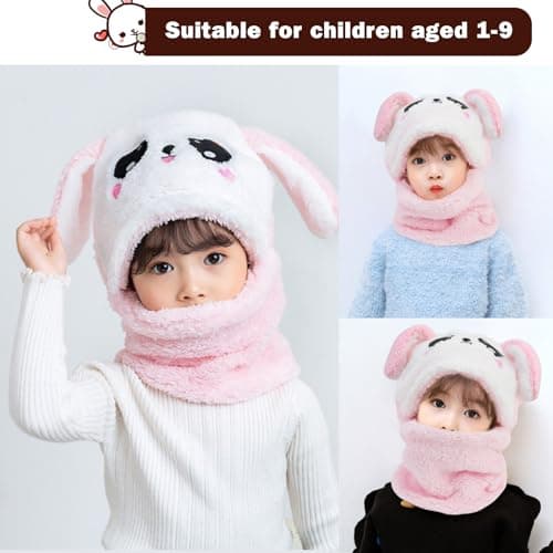 AYPOW Kids Winter Thermal Hat Balaclava, Novelty Hat Multifunctional Windproof Warm Hat Cap Hood Neck Warmer Scarf for Boys Girls Toddler Outdoor Activities — view 2