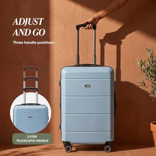 LUGG 24 Inch Jetset Suitcase Hard Shell Case 4 Wheel Travel Bag Lightweight ABS Material with TSA Lock Approved for Travel with easyJet, British Airways, RyanAir, Virgin Atlantic (65x44x25.5cm) — view 5