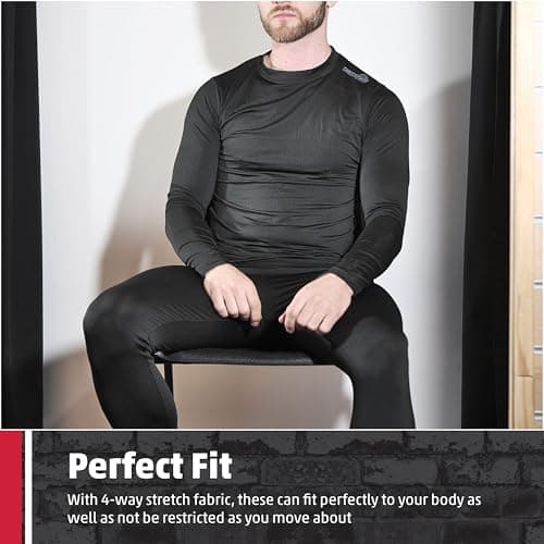 TuffStuff - Basewear Mens Long Sleeve Black Thermal T-Shirt, Large - Lightweight Easywarm Base Layer, 4-Way Stretch, Breathable, Moisture Wicking & Quick Drying - Ideal for Cold Weather & Layering — view 4