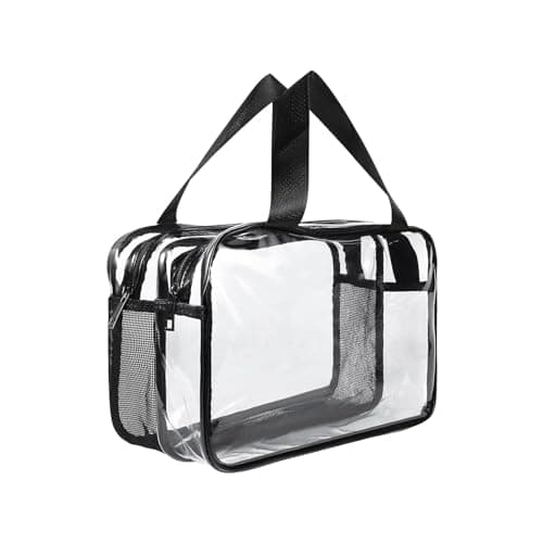 BAIYSFFG Clear Toiletry Bag Extra Large Cosmetic Bag Portable Travel Makeup Bags, PVC Waterproof Ladies Wash Bags for Women Girls (Transparent)