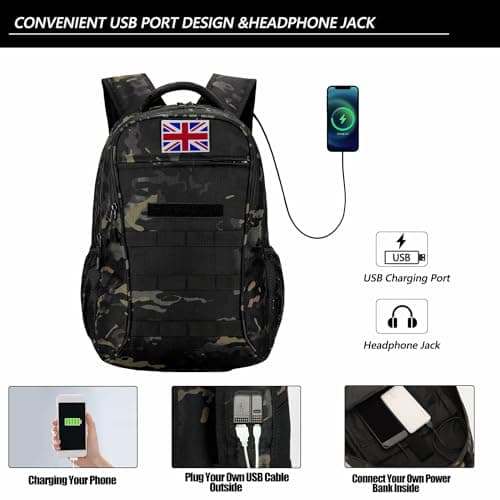 gulimirror Camo Backpack for Boys School Kids Military Tactical Rucksack — view 4