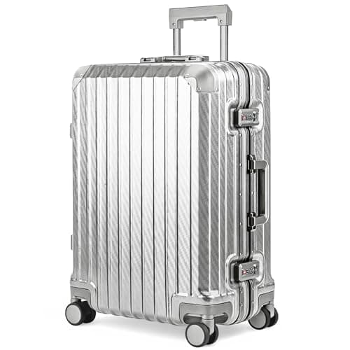 LUGG Solo Explorer 20 Inch Cabin Suitcase with Protection Cover - Alluminium Hard Frame Trolley, 37L Lightweight Travel Luggage, 360° Spinner Wheels, TSA Lock, Scratch & Water Resistant (55x38x22cm)