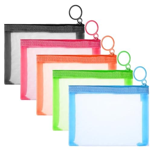 5 Pack Small Zip Pouch,5 x 4 Small Travel Toiletry Bag Portable Mini Mesh
