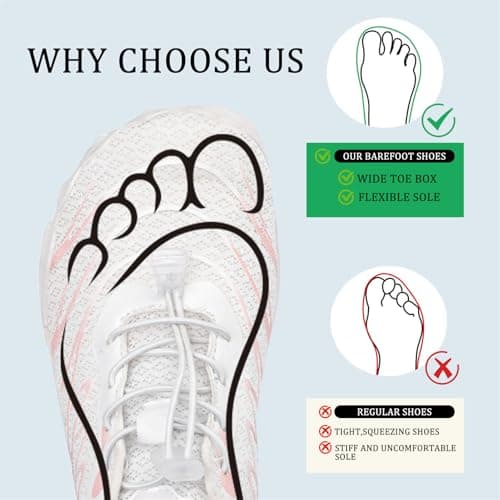 Shephorion Barefoot Water Shoes for Women Men, Quick Dry Aqua Beach Shoes with Wide Toe Box, Non-Slip for Swim Surf Diving Hiking Gym,White/Orange, 8 UK — view 3