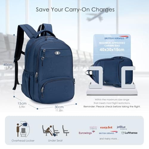 SPAHER Cabin Bag 40x30x15 British Airways Travel Backpack Hand Luggage 20L — view 3