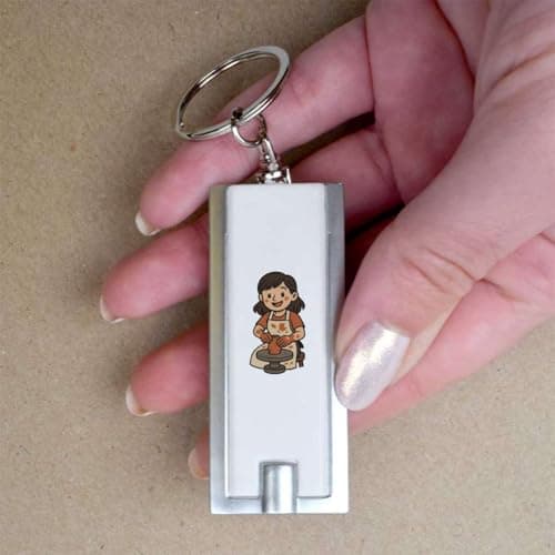 Azeeda 'Woman Using Pottery Wheel' LED Keyring Torch (KT00044823) — view 3