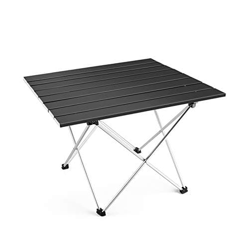 Outry Aluminum Folding Camping Table, Portable Collapsible Light Weight Table for Picnic, Camp, Beach, Fishing, BBQ (Black, L - Unfolded: 27" x 18.3" x 15.7") — view 4